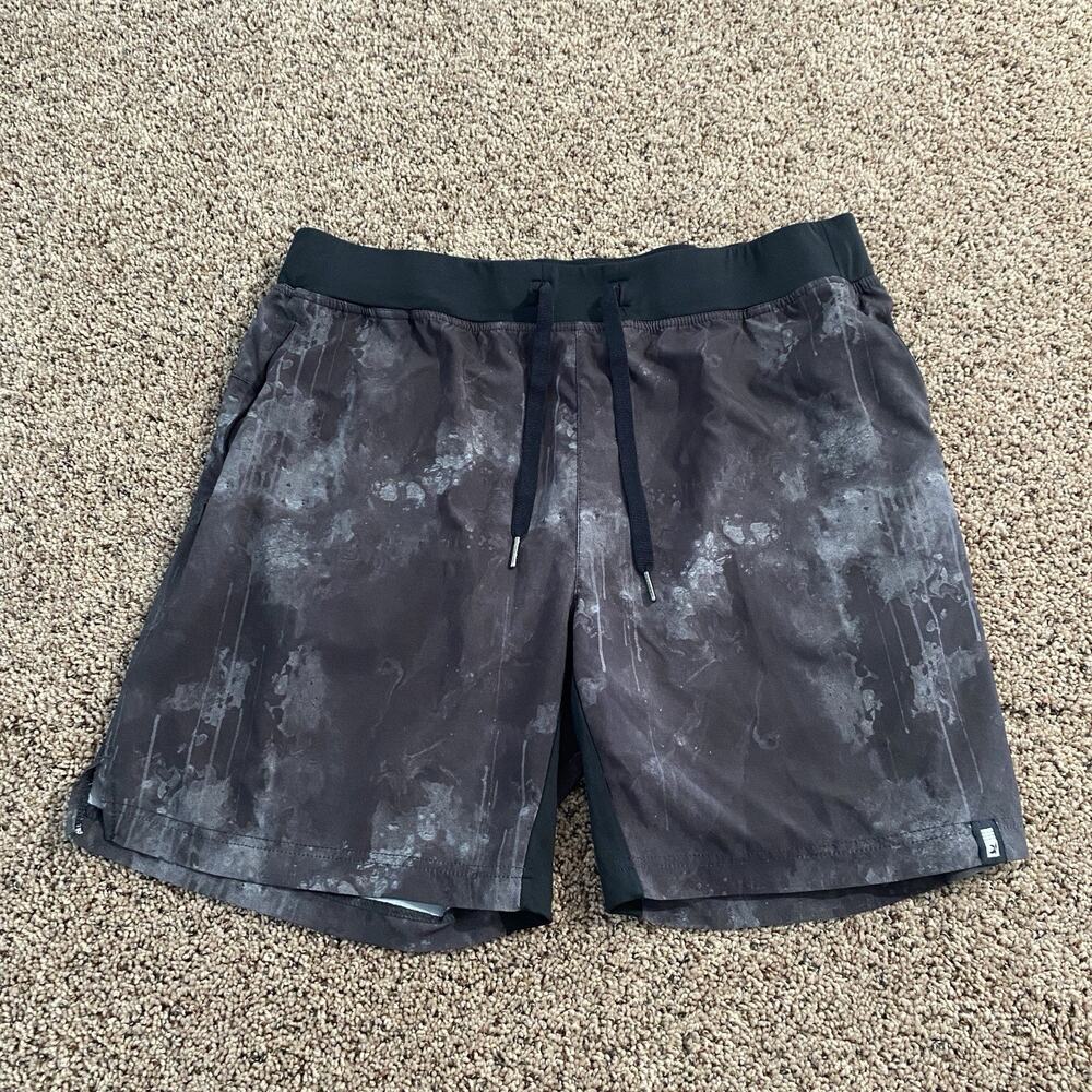 Glyder Men's‎ Acadia Short Size XL 6.5” Black Cloud Drip Print Athletic Pull On